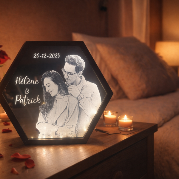 Lampe gravure sur miroir "Personnalisé"