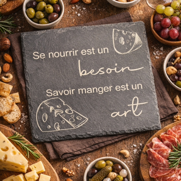 Gravure sur Ardoise carrée 20cm "Personnalisé"