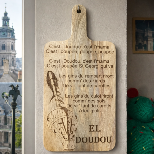 Planche en manguier "Ducasse de Mons"