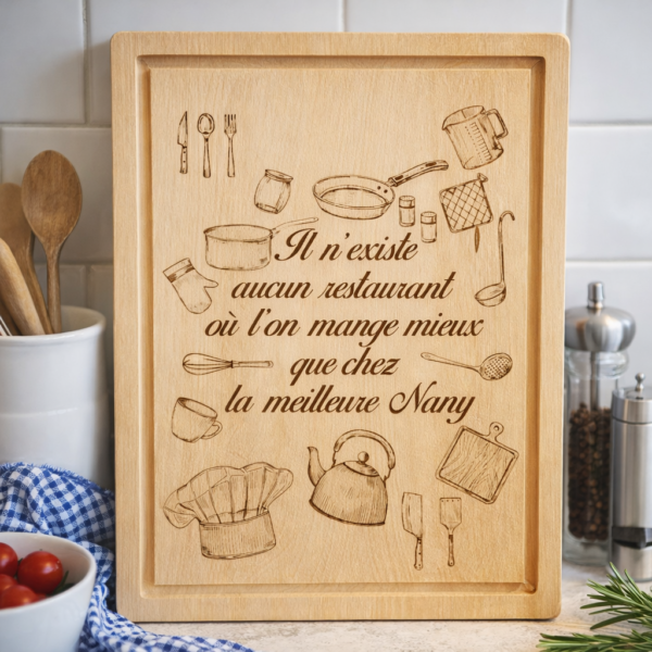 Gravure sur Planche en hêtre "Personnalisé"