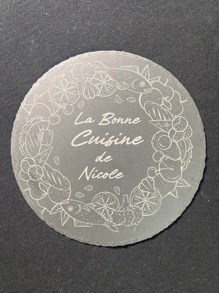 Gravure sur Ardoise ronde 28cm "Personnalisé"