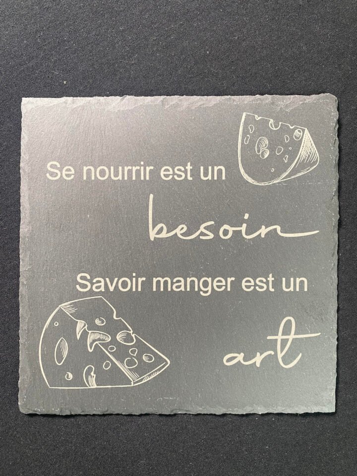 Gravure sur Ardoise carrée 20cm "Personnalisé"