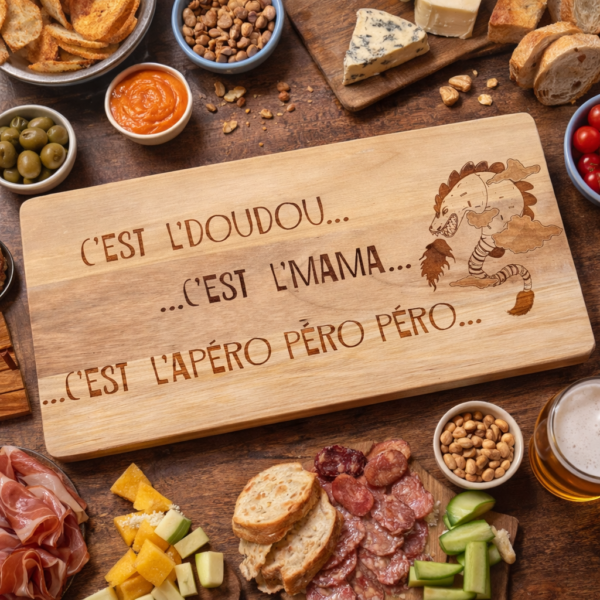 Planche en Teck « C'est L'DouDou »