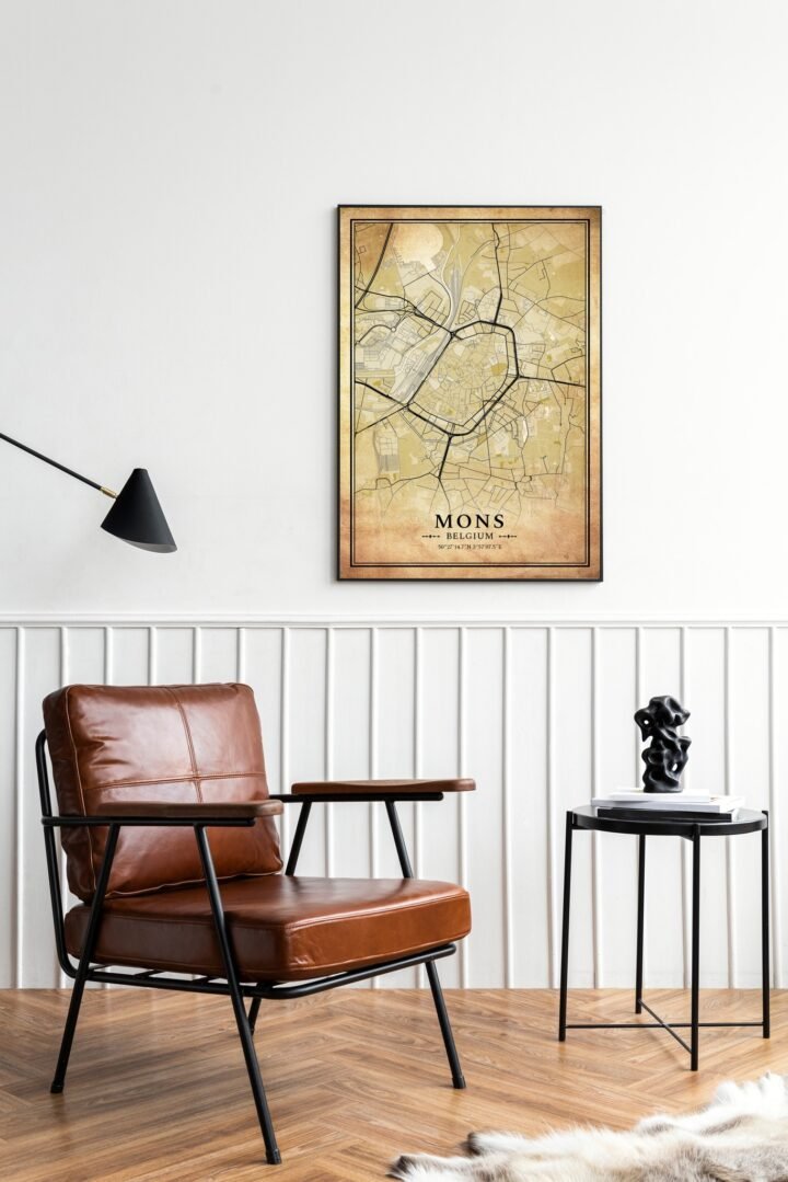 Plan de Mons au style vintage