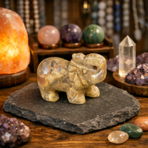 ELÉPHANT 50MM AGATE CRAZY LACE