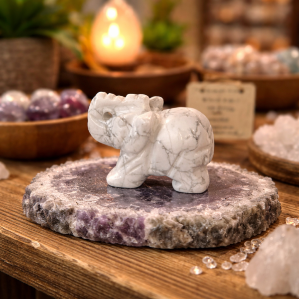 ELÉPHANT 40MM HOWLITE BLANCHE