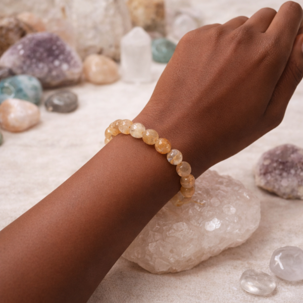 BRACELET BOULE 10MM CITRINE CHAUFFÉE AA