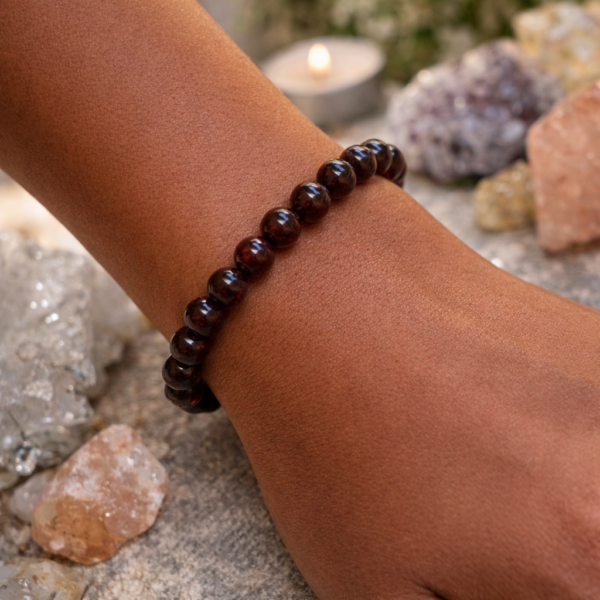 BRACELET BOULE 08MM OEIL DE FER AB