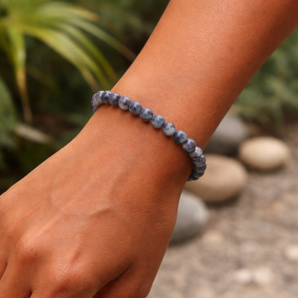 BRACELET BOULE 06MM TANZANITE BLEUE AB