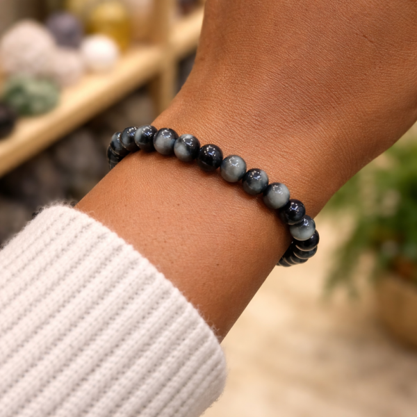 BRACELET BOULE 06MM TOURMALINE OEIL DE CHAT AA