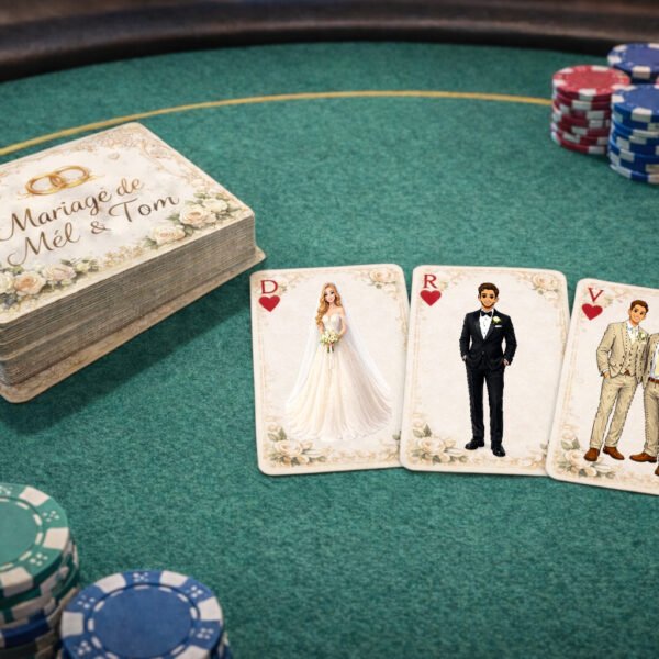 🎴 Le jeu de cartes de mariage 100 % personnalisé – Un souvenir unique pour vos invités