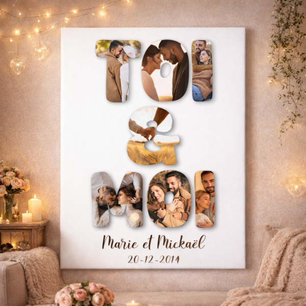 Amour Gravé – Toile Personnalisée