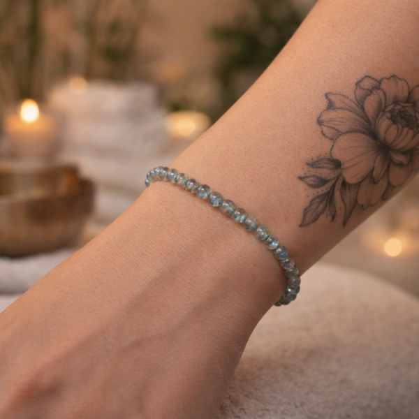 BRACELET BOULE 04MM LABRADORITE AB