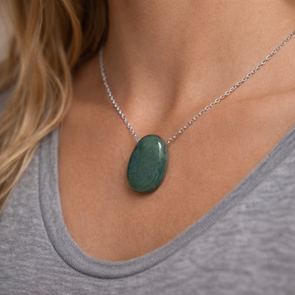 PENDENTIF PIERRE PERCÉE AGATE INDIENNE A (Vendu sans chaine)