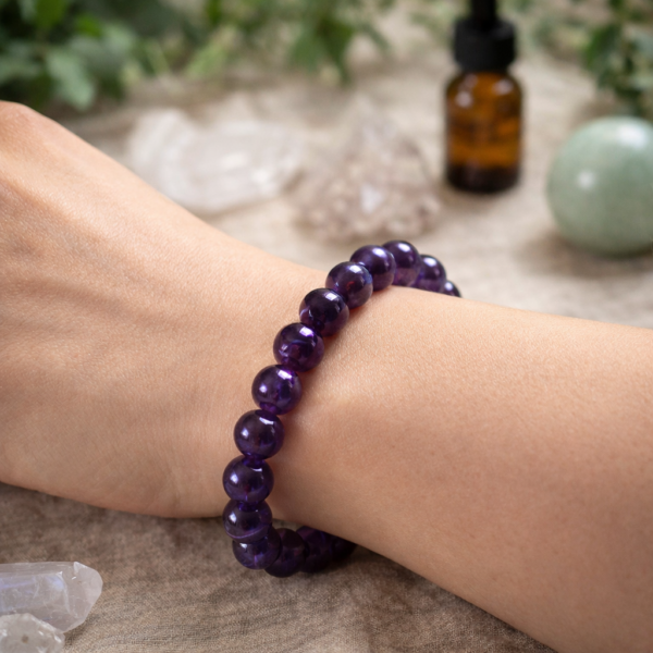 BRACELET BOULE 10MM AMÉTHYSTE URUGUAY A+