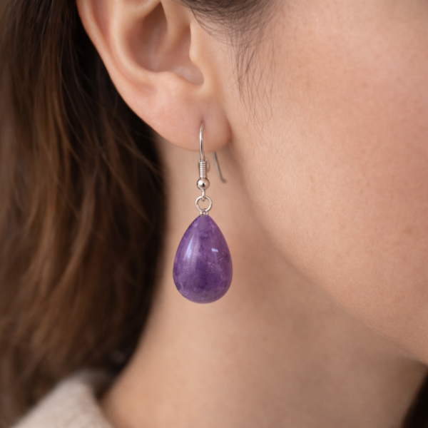 Boucles d’oreilles goutte – Améthyste