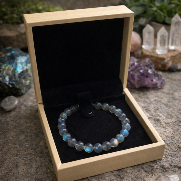 BRACELET BOULE 08MM LABRADORITE AAA (+ECRIN)