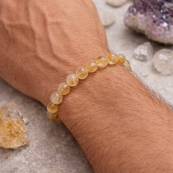 BRACELET BOULE 10MM CITRINE CHAUFFÉE AA