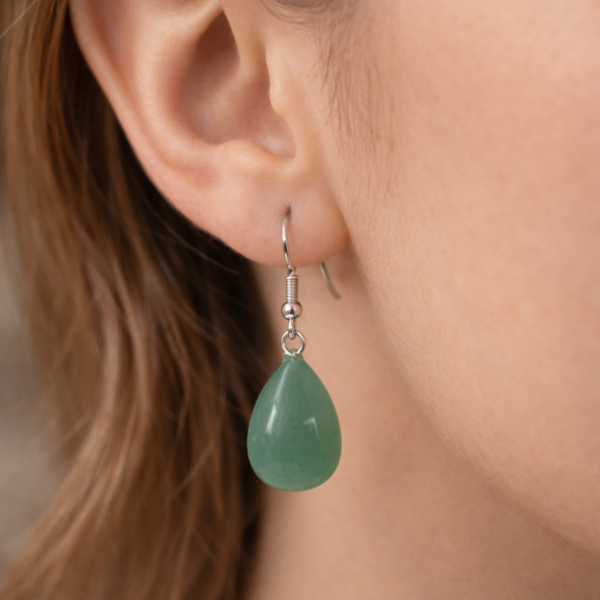 Boucles d’oreilles goutte – Aventurine verte