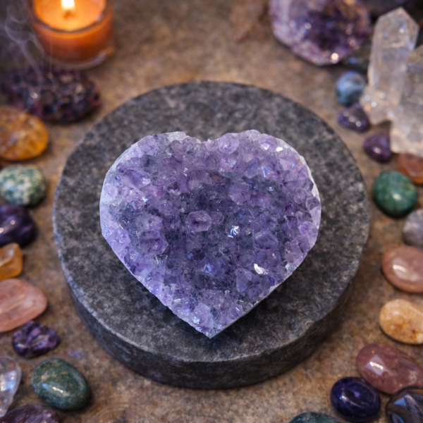 GALET COEUR AMÉTHYSTE A 35 À 45MM