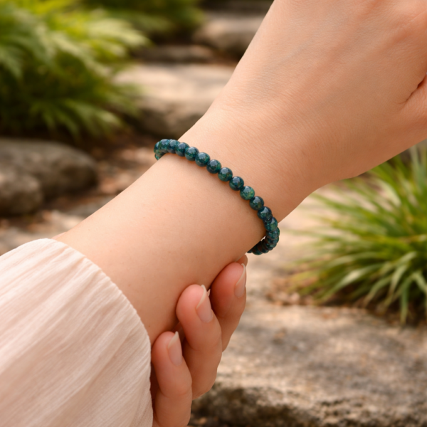 BRACELET BOULE 04MM AZURITE MALACHITE PÉROU AA